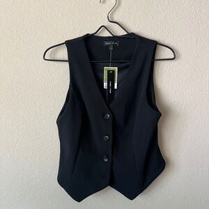 Moa Moa Black Sleeveless Button-Front Vest